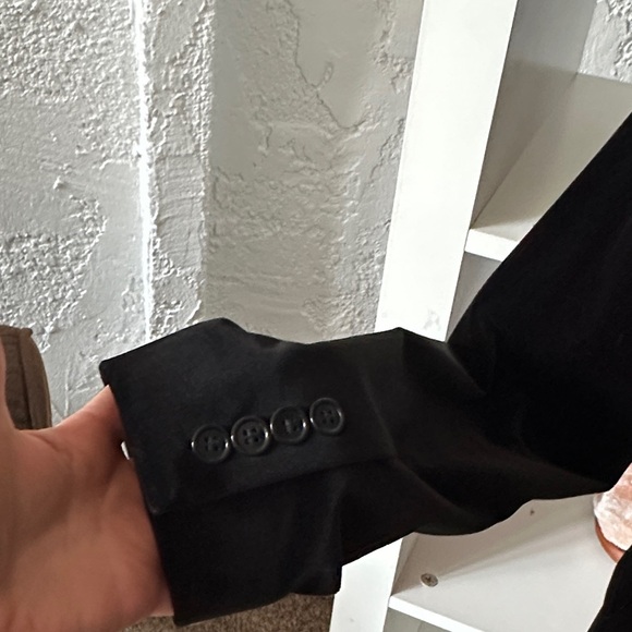 Milly Black Velvet Single-Button Blazer - Picture 5 of 7